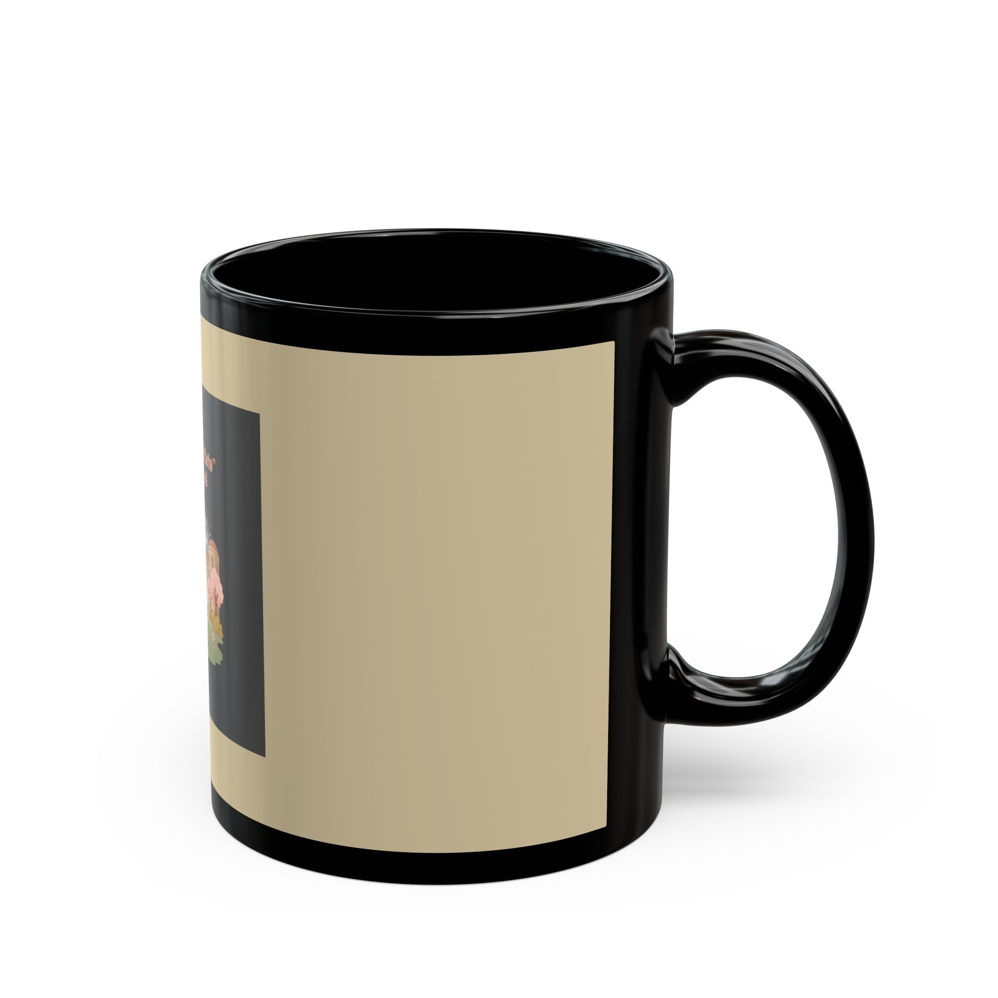 Duck In A Cardigan Black Mug 11oz – Educated and Cute Gentle Strength