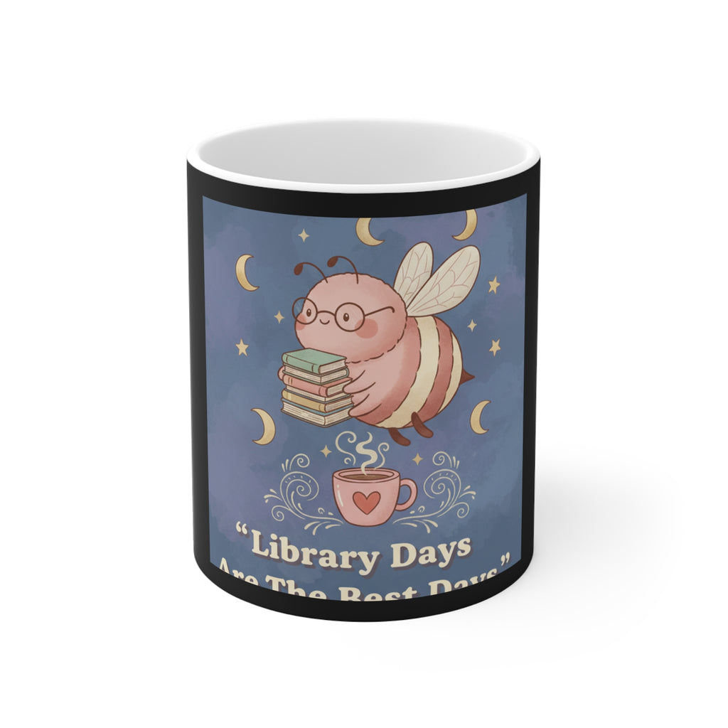 Bee Mug 11oz – Library Days Are the Best Days
