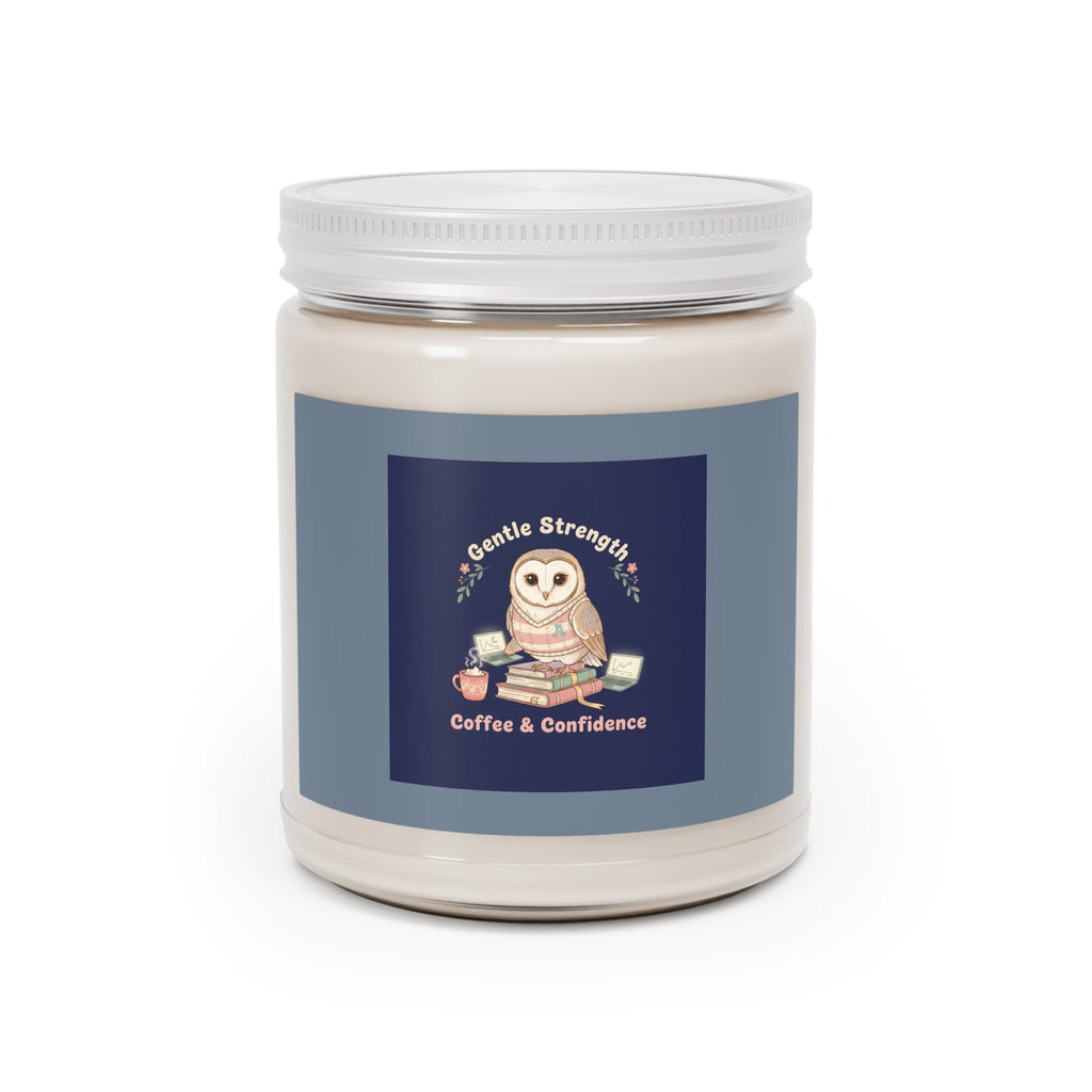 Owl Scented Candle – Gentle Strength Coffee Confidence