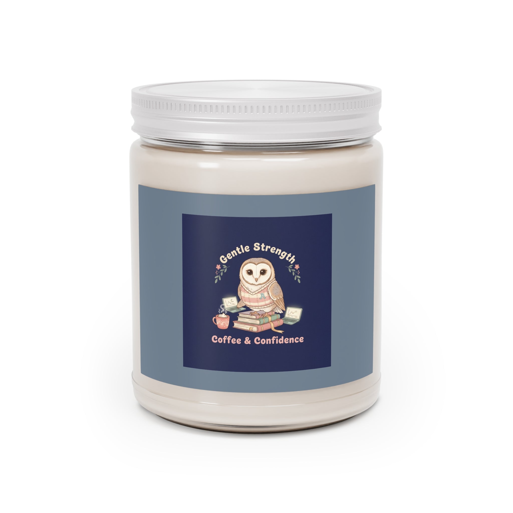 Owl Scented Candle – Gentle Strength Coffee Confidence