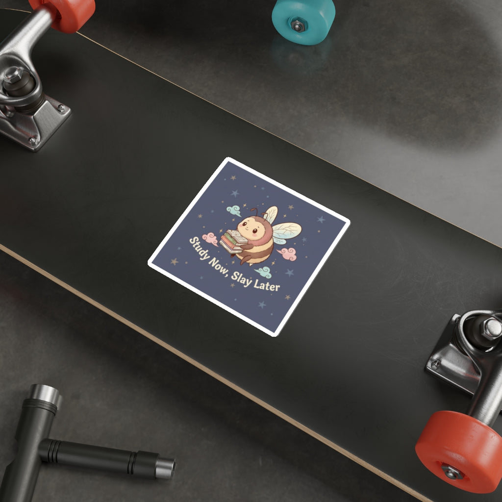 Bee Die-Cut Sticker – Study Now, Slay Later