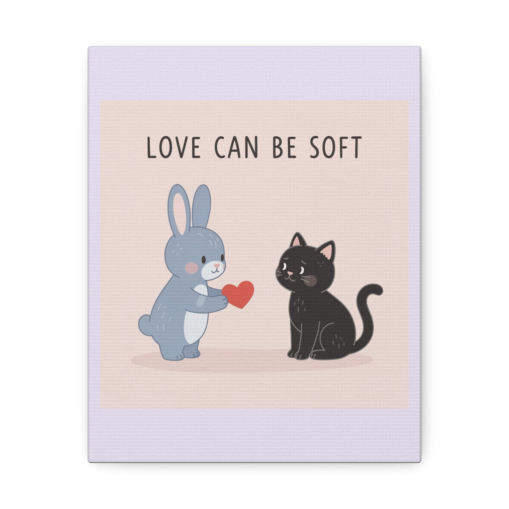"LOVE CAN BE SOFT" Black Cat Canvas | College Girl Gift | Fashion | KayKay Classics