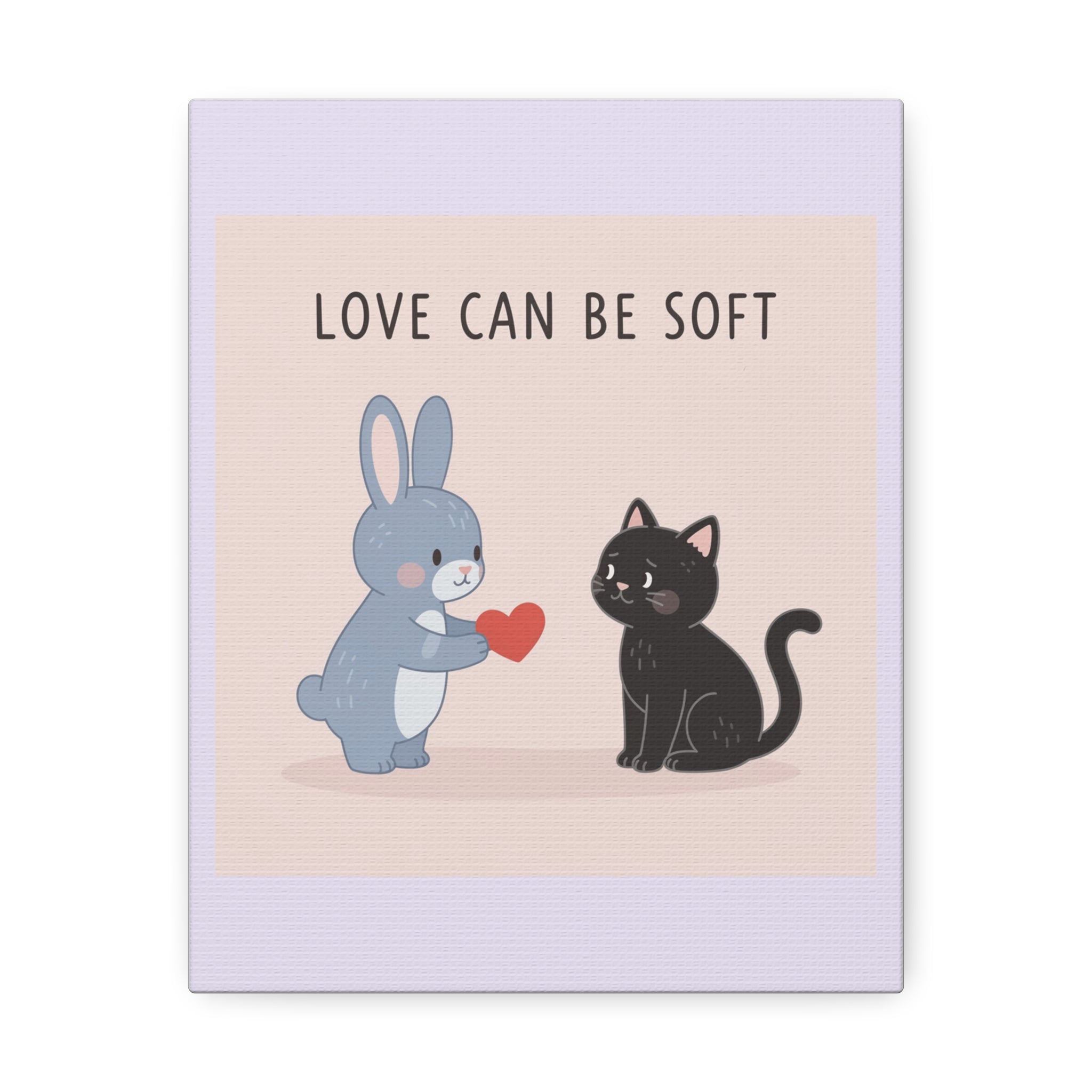 "LOVE CAN BE SOFT" Black Cat Canvas | College Girl Gift | Fashion | KayKay Classics
