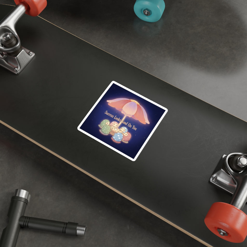 Tiny Chibi Creatures Die-Cut Sticker – Success Looks Good on You