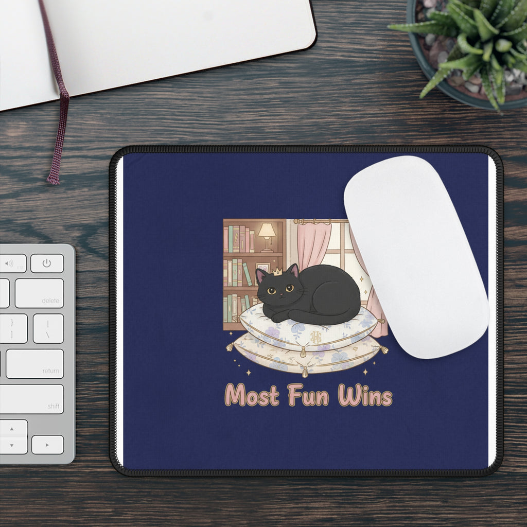 Black Cat Mouse Pad – Most Fun Wins