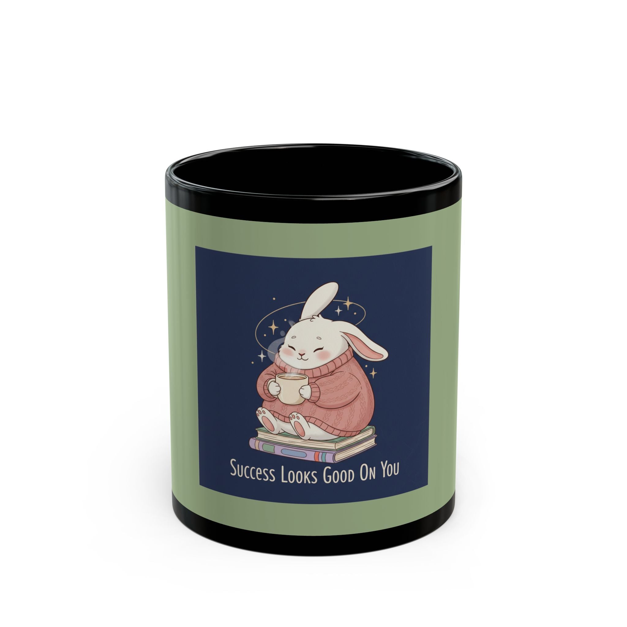 Rabbit Black Mug 11oz – Success Looks Good on You