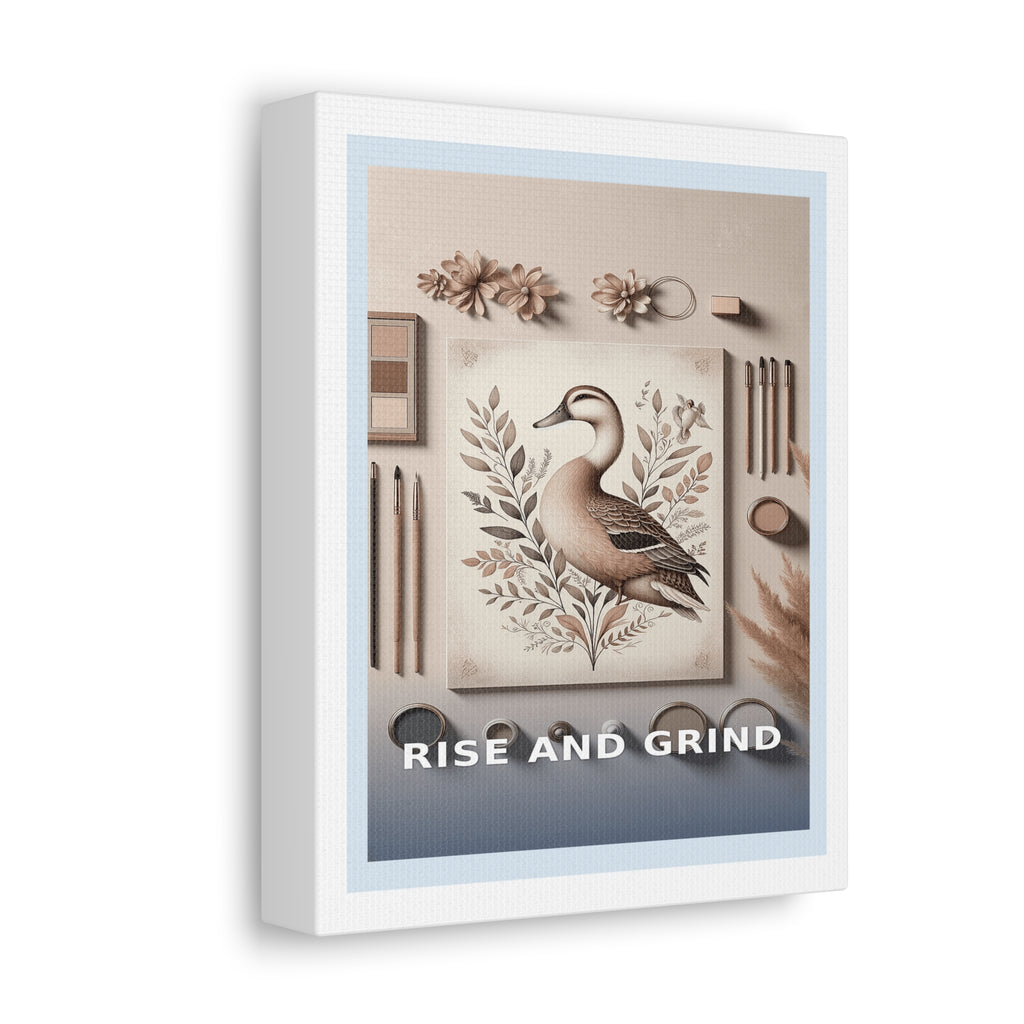 "Rise and Grind" Black Cat Canvas | College Girl Gift | Fashion | KayKay Classics