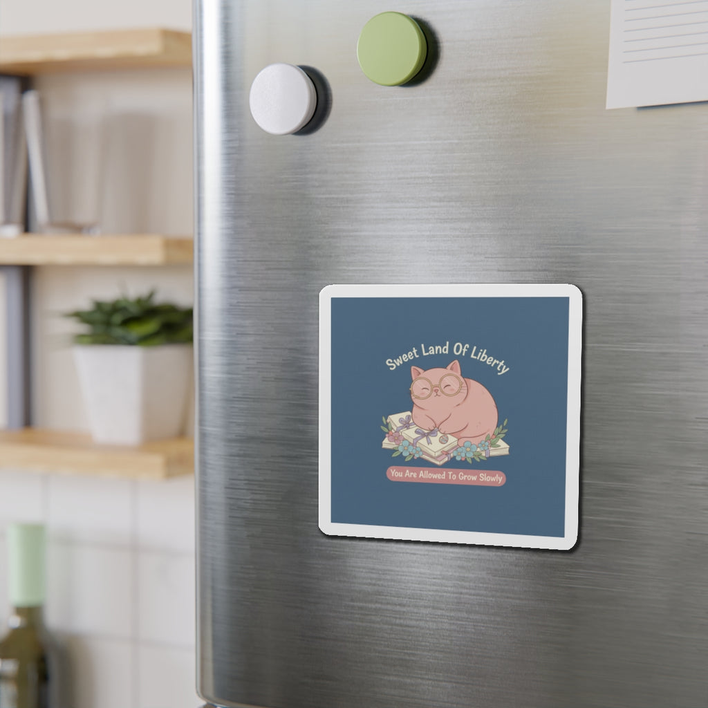 Cat Die-Cut Magnet – Sweet Land of Liberty