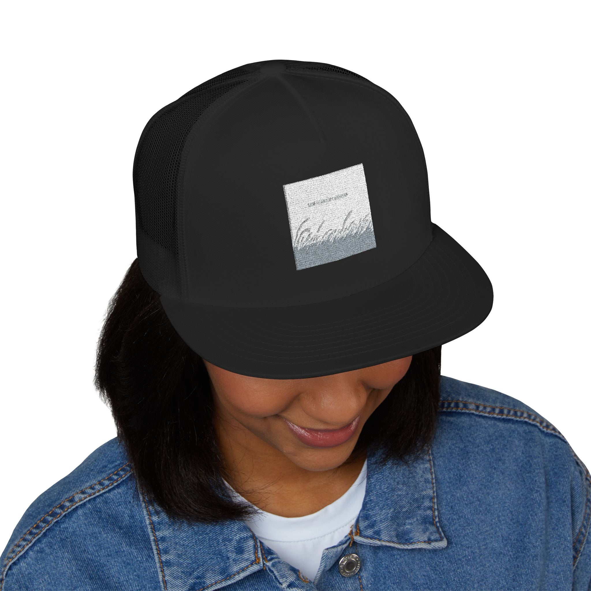 "LET THINGS UNFOLD" Black Cat Trucker Cap | College Girl Gift | Fashion | KayKay Classics