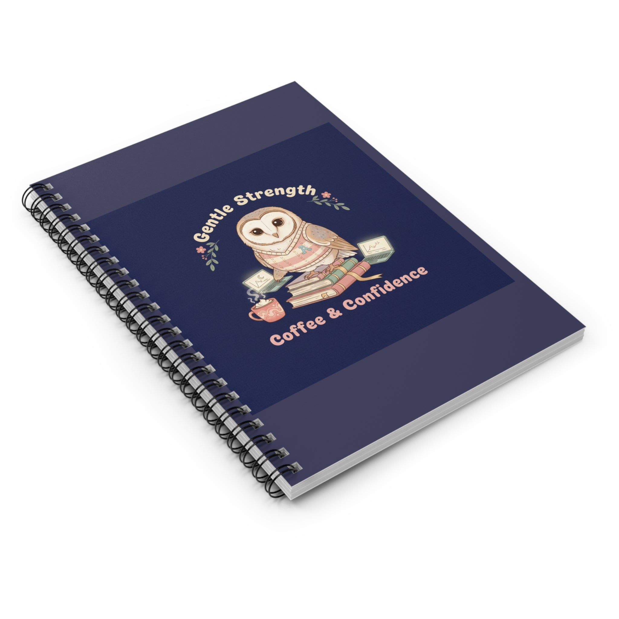 Owl Spiral Notebook – Gentle Strength Coffee Confidence