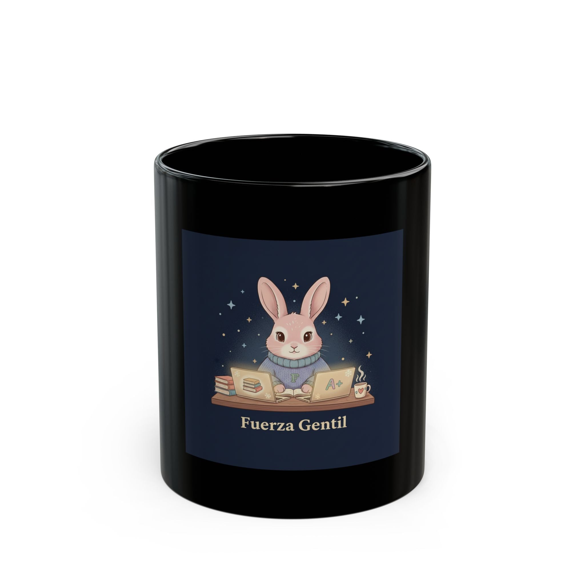 Bunny Black Mug 11oz – Fuerza Gentil
