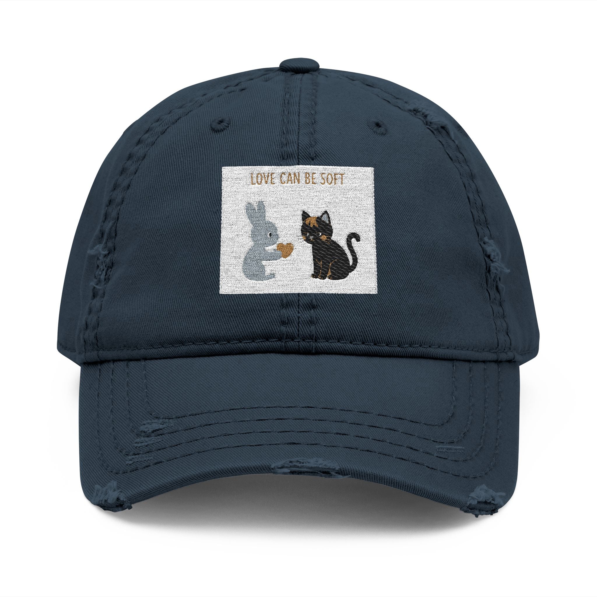 "LOVE CAN BE SOFT" Black Cat Dad Hat | College Girl Gift | Fashion | KayKay Classics