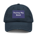"Trying My Best" Black Cat Dad Hat | College Girl Gift | Fashion | KayKay Classics