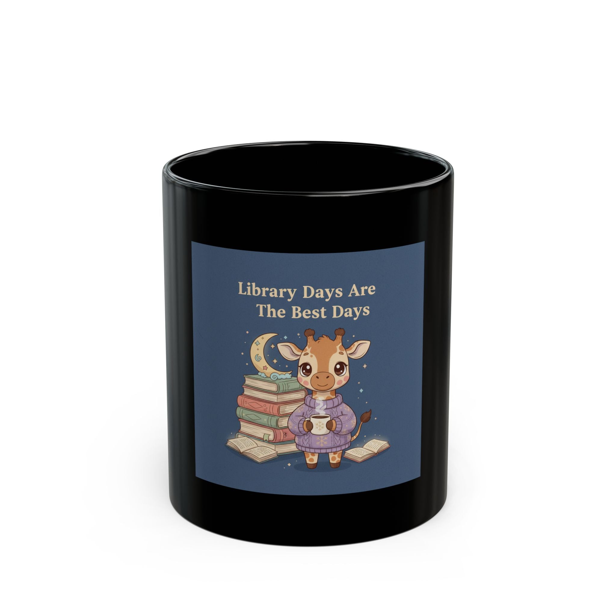 library days are the best days Black Mug 11oz