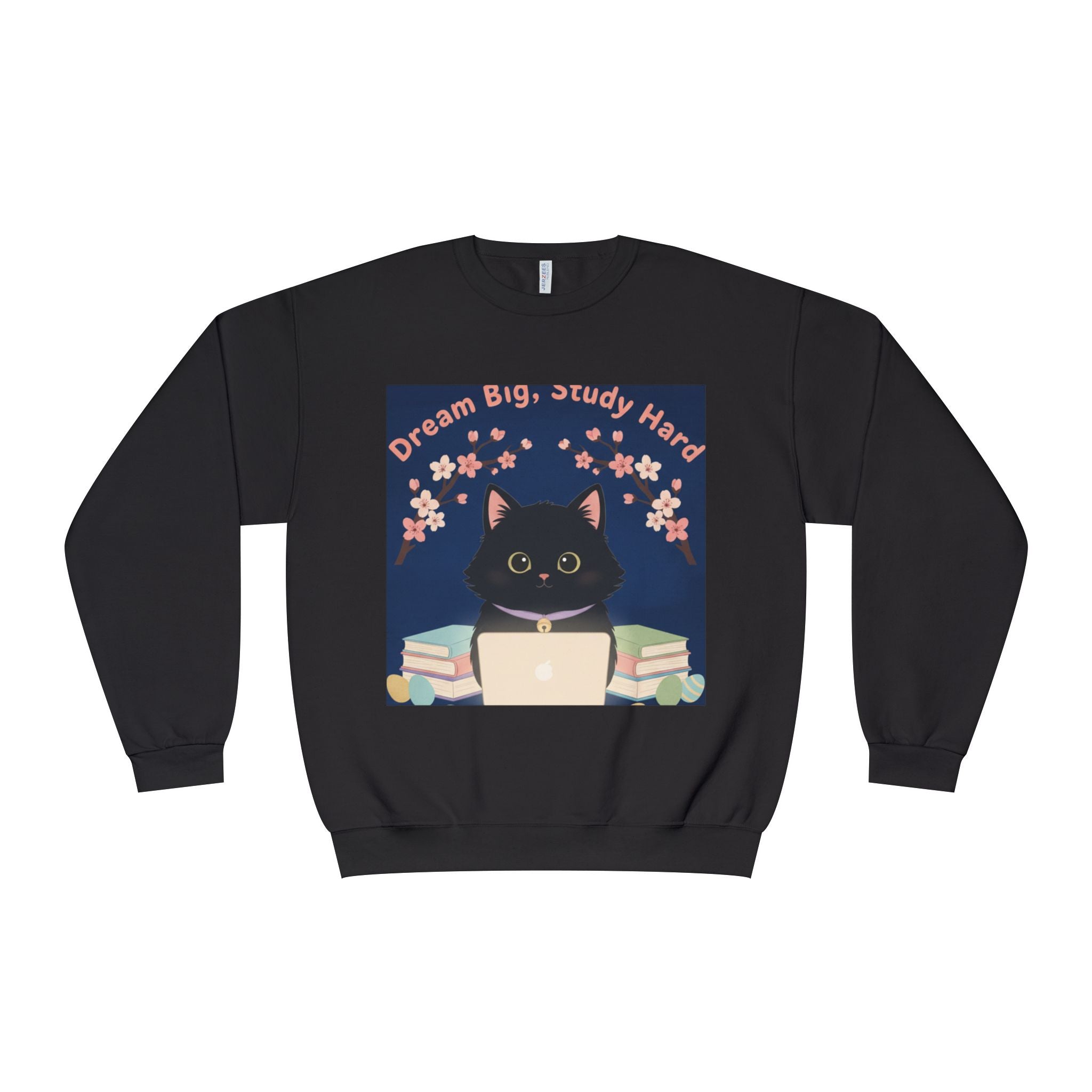Black Cat Crewneck Sweatshirt – Dream Big Study Hard