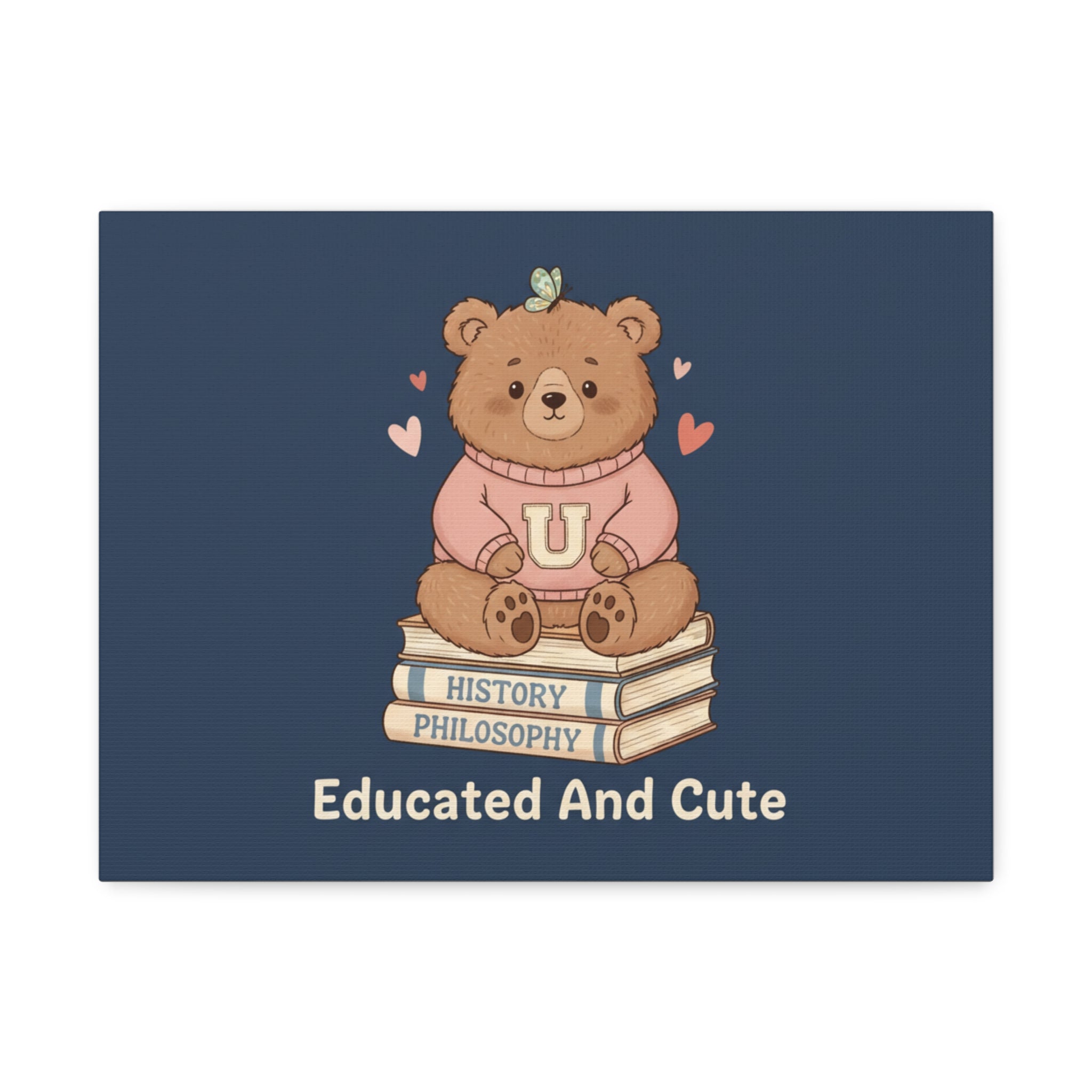 Bear Canvas Print – Educated and Cute