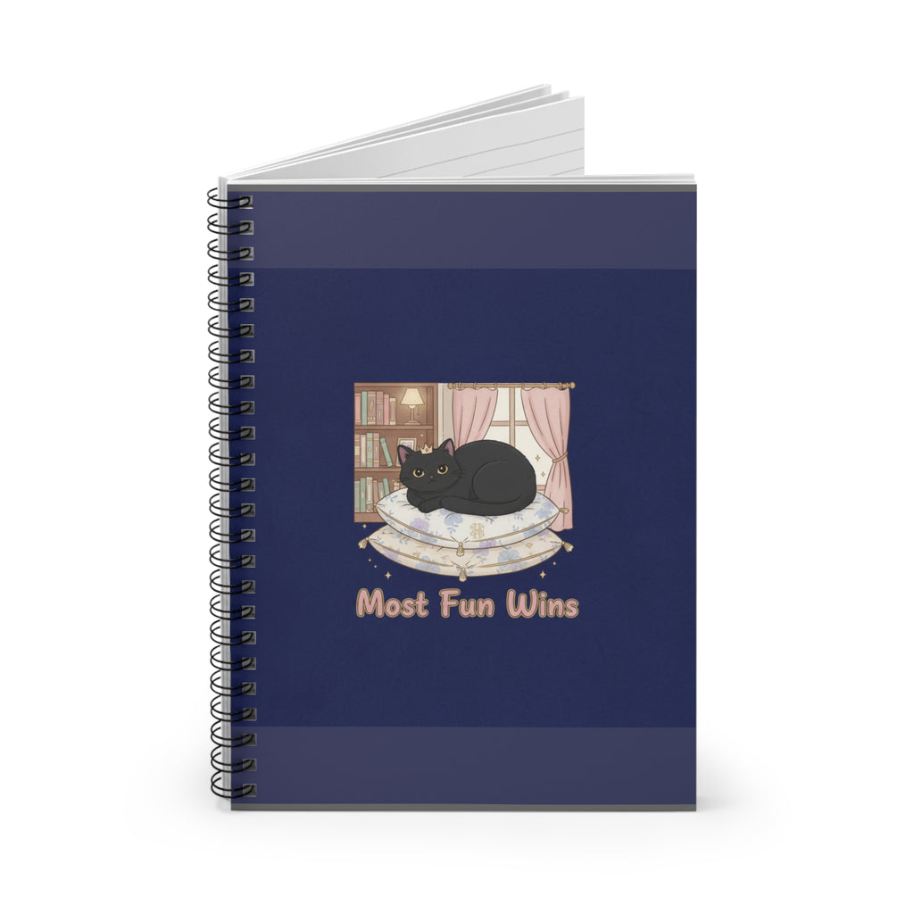 Black Cat Spiral Notebook – Most Fun Wins