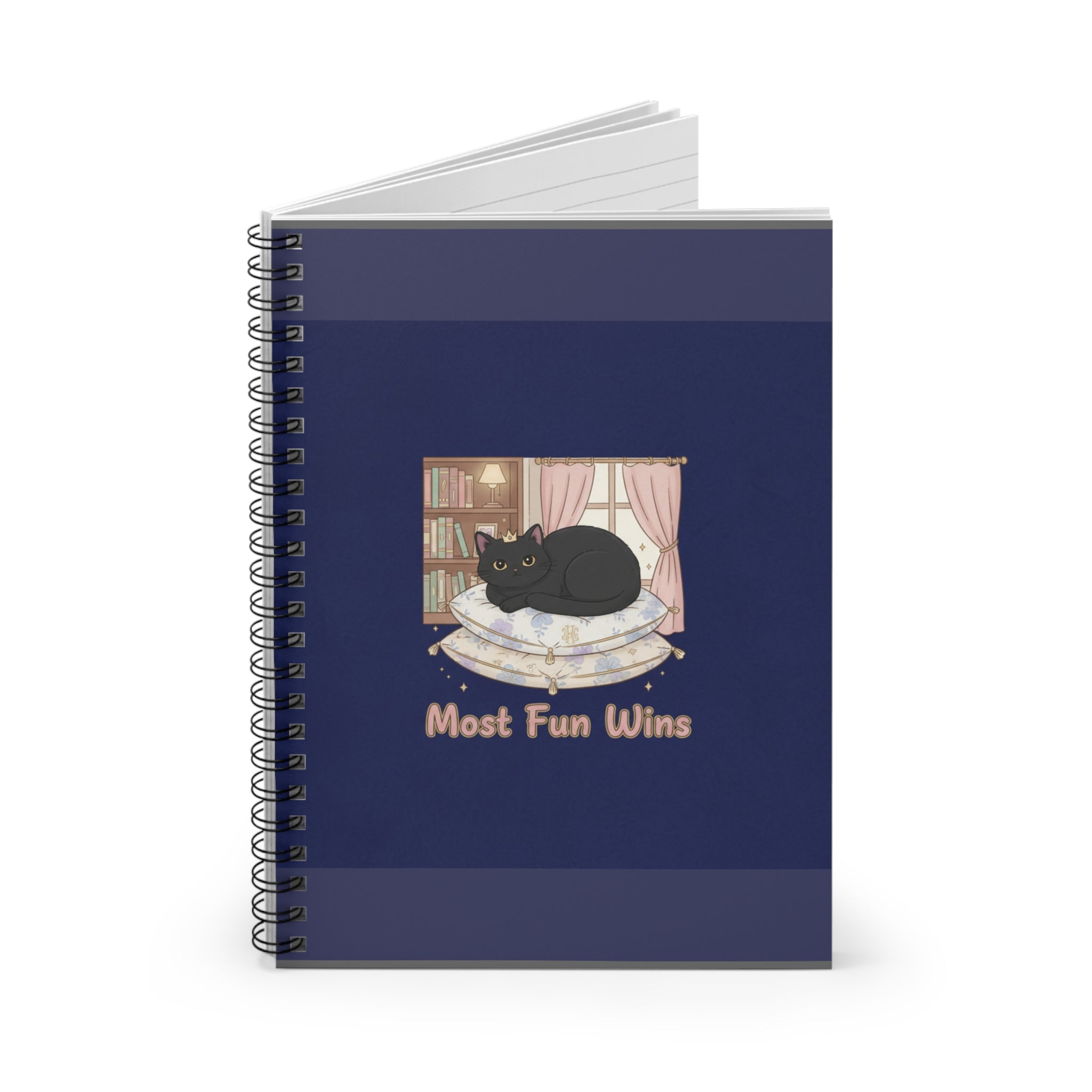 Black Cat Spiral Notebook – Most Fun Wins