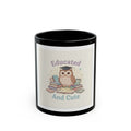 Educated And Cute Owl Black Mug 11oz
