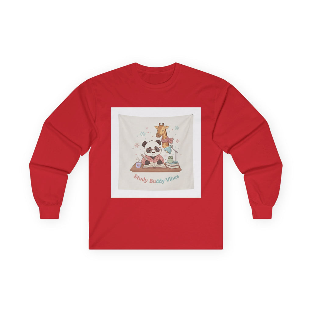 Study Buddy Vibes Panda, giraffe Long Sleeve Tee