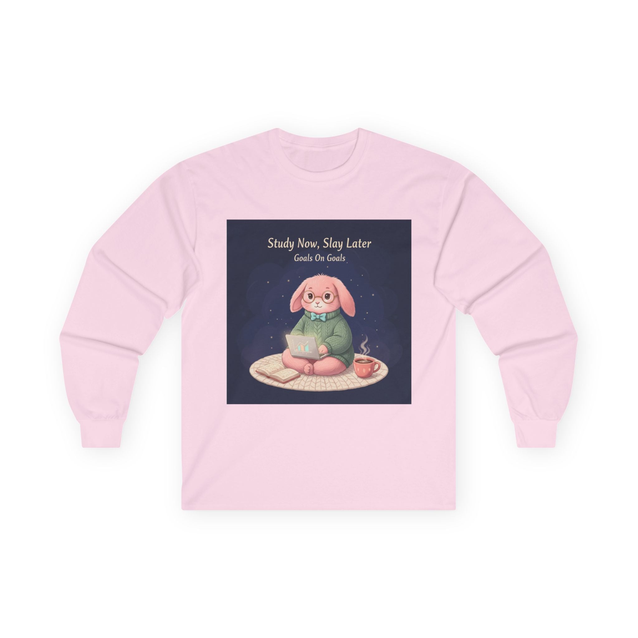 Rabbit Long Sleeve Tee – Study Now, Slay Later. Goals on Goals