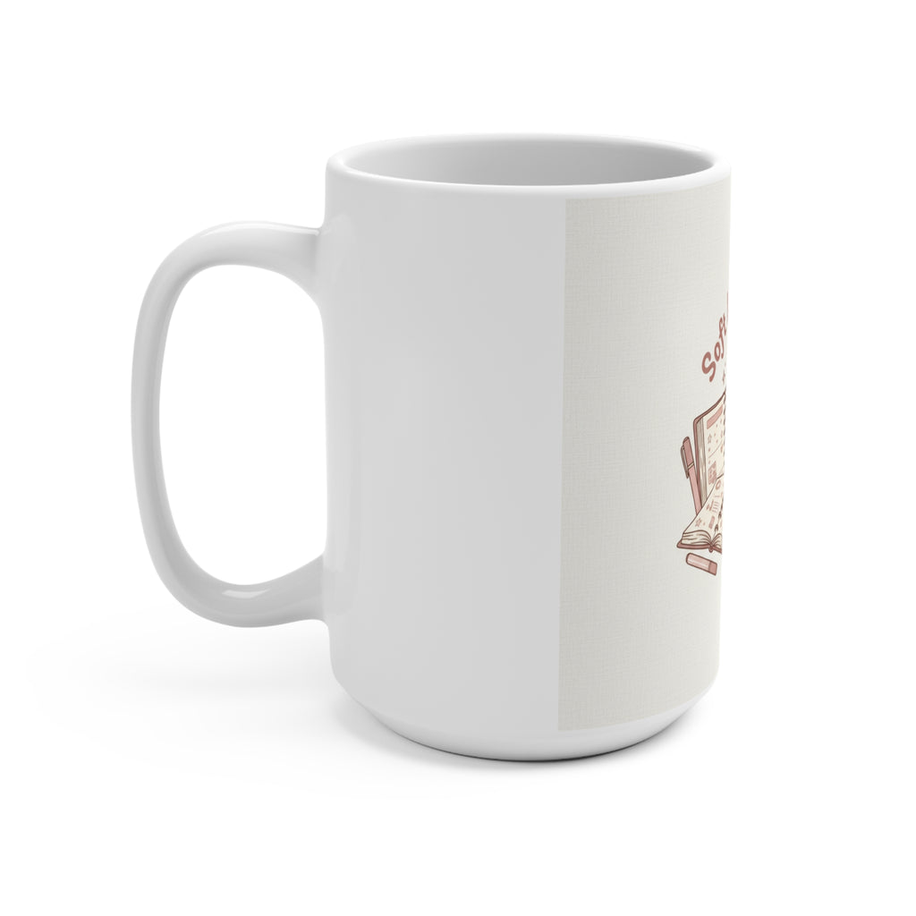 Soft Life Scholar Cat Mug 15oz