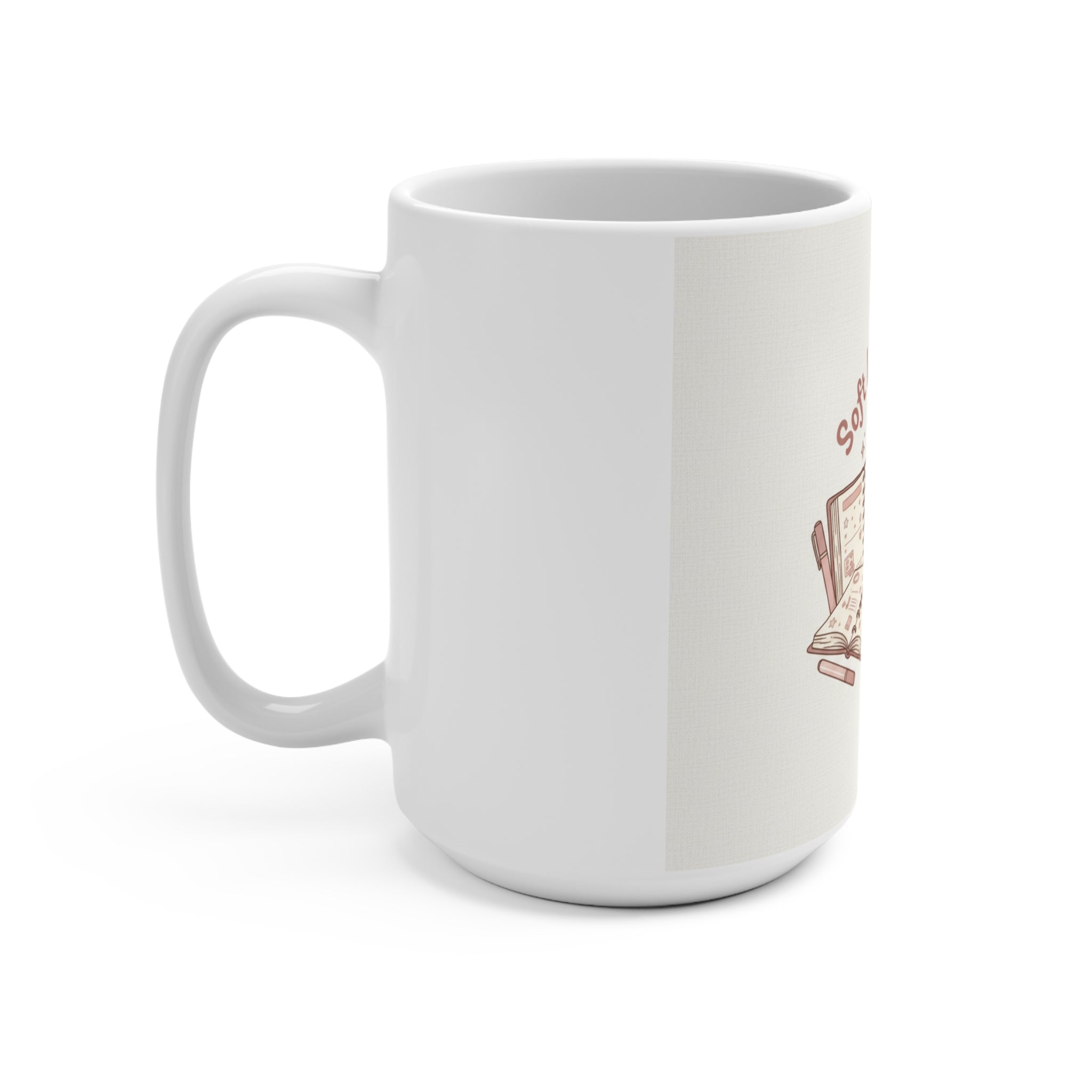 Soft Life Scholar Cat Mug 15oz