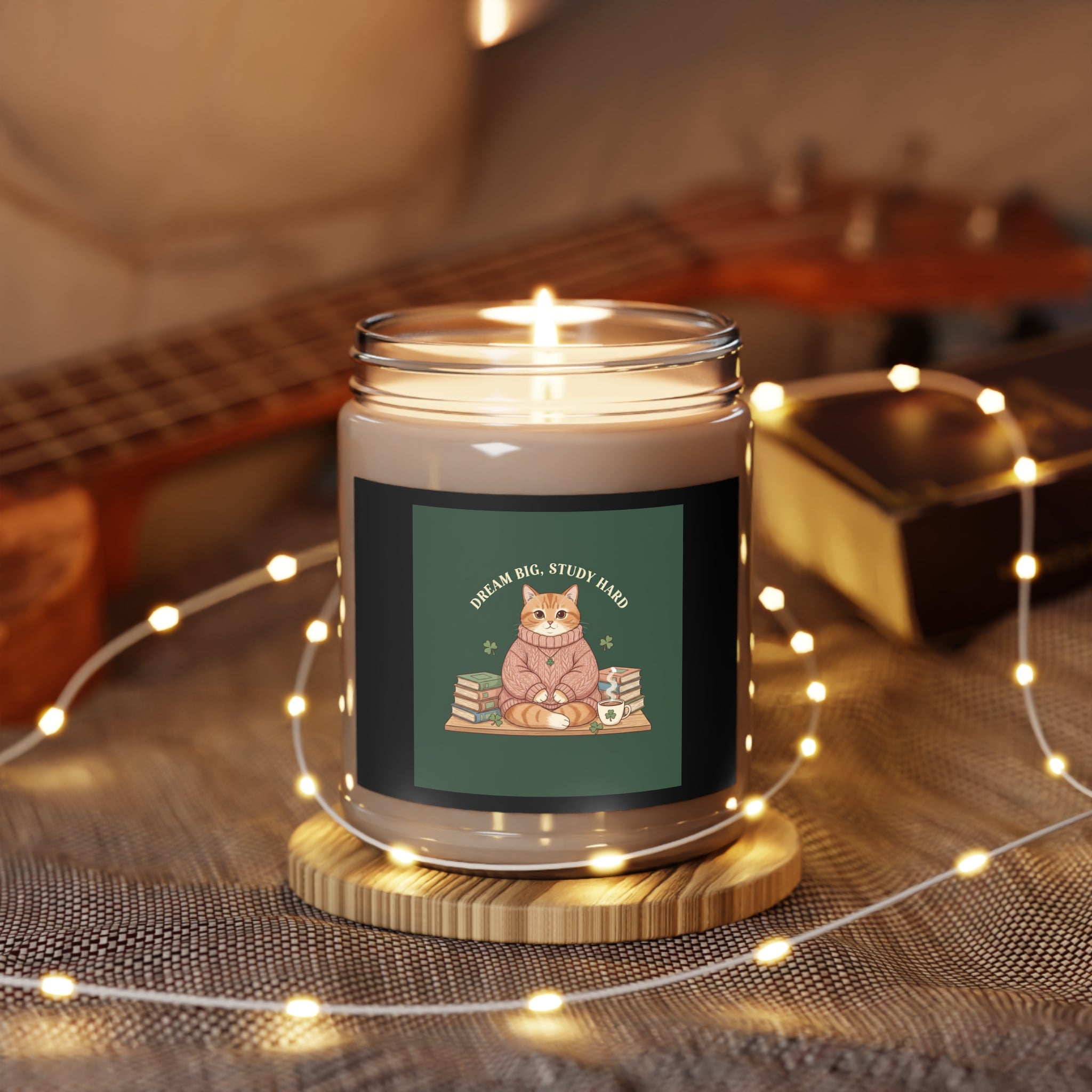 Cat Scented Candle – Dream Big, Study Hard