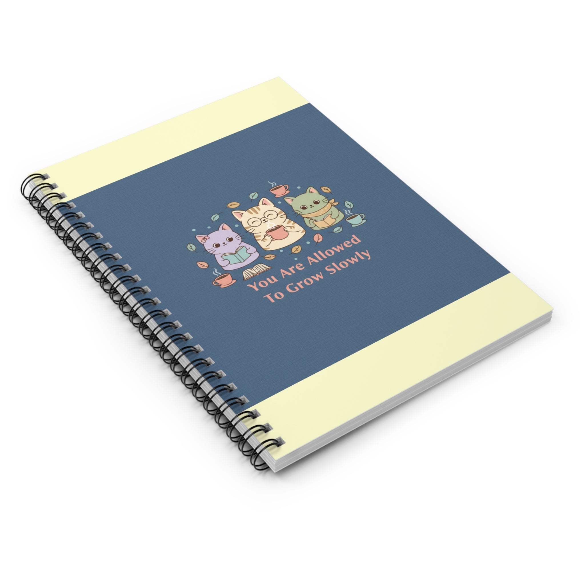 Cats With Glasses Spiral Notebook – You Are Allowed to Grow Slowly