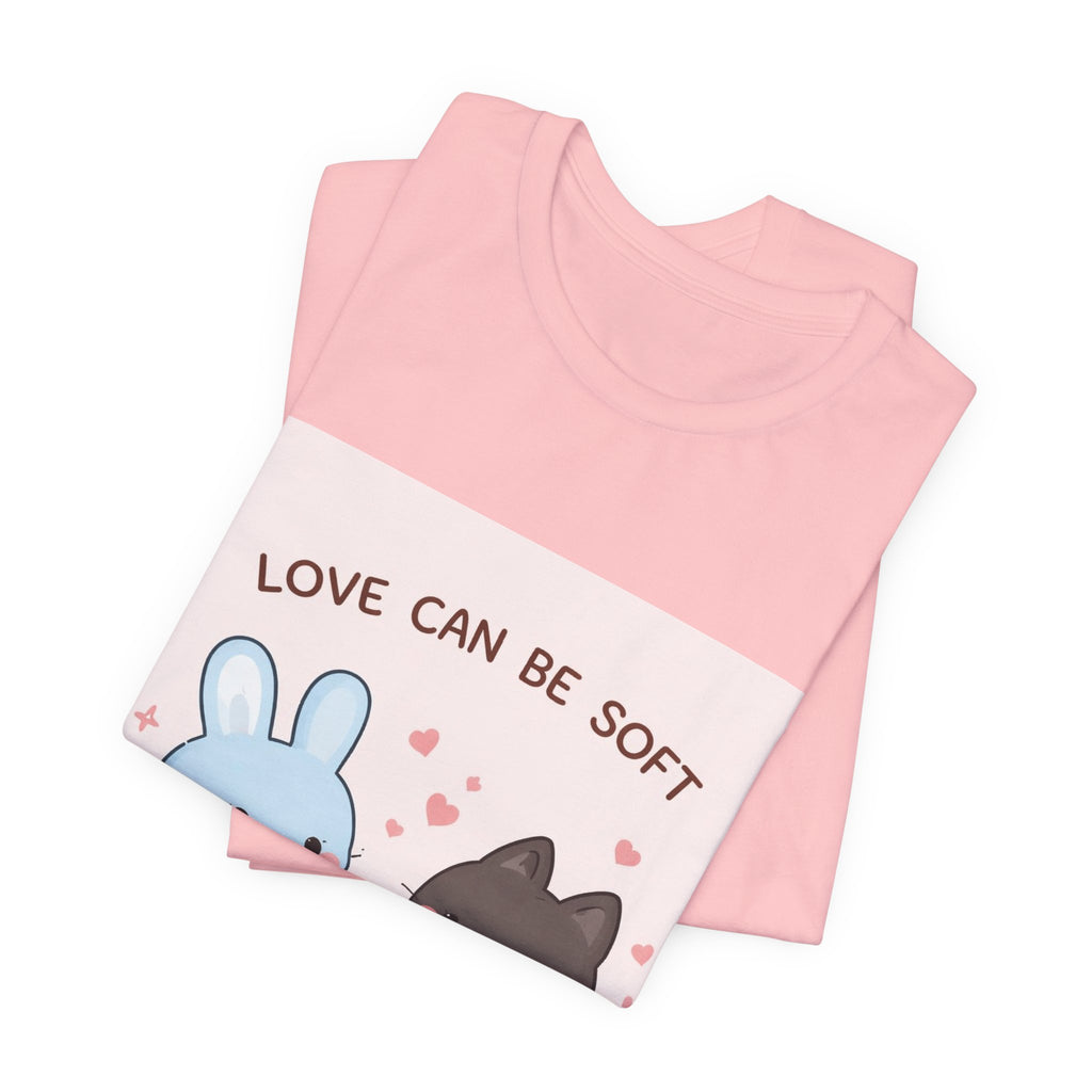 "LOVE CAN BE SOFT" Black Cat Women Tee | College Girl Gift | Fashion | KayKay Classics