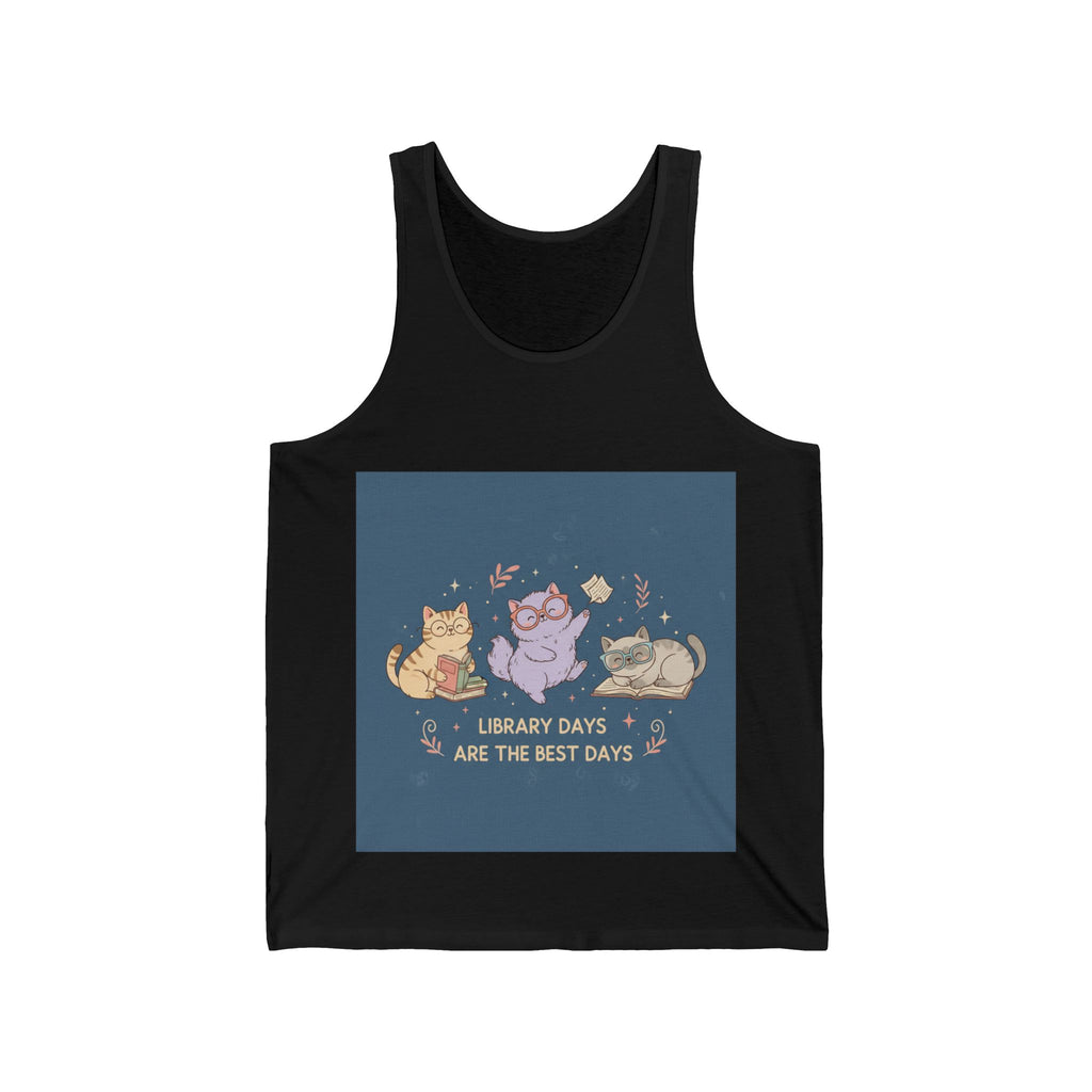 Cats With Glasses Tank Top – Library Days Are the Best Days
