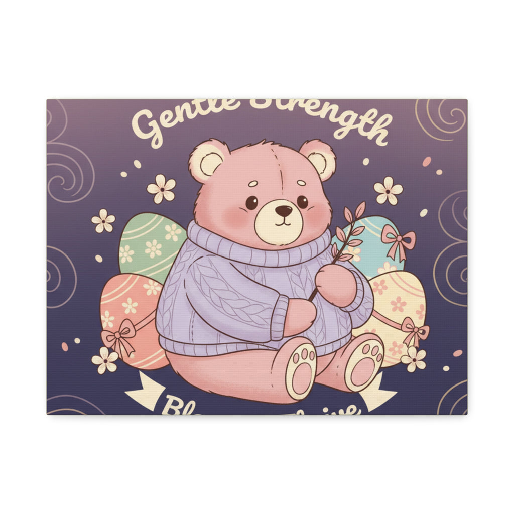 Bear Canvas Print – Gentle Strength Bloom Thrive