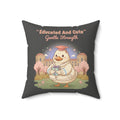 Duck In A Cardigan Square Pillow – Educated and Cute Gentle Strength