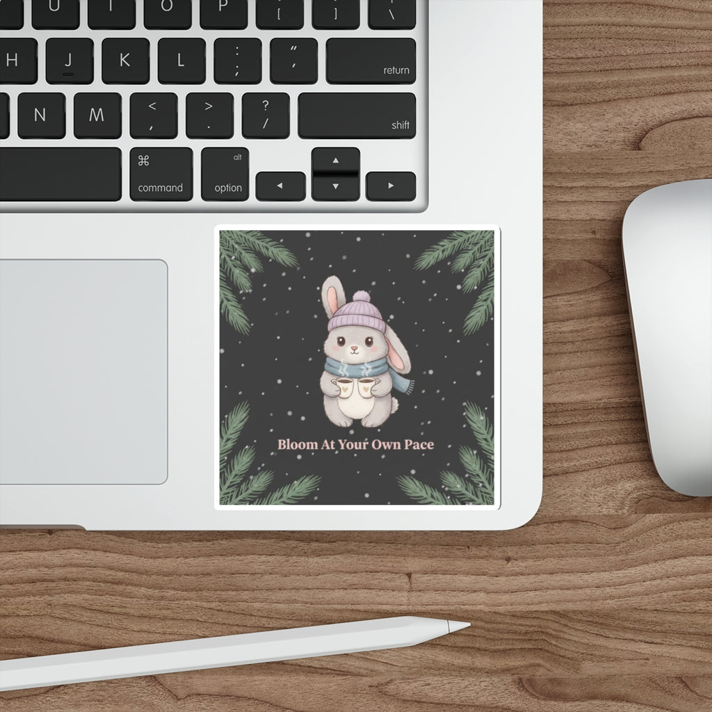 Bunny Die-Cut Sticker – Bloom at Your Own Pace