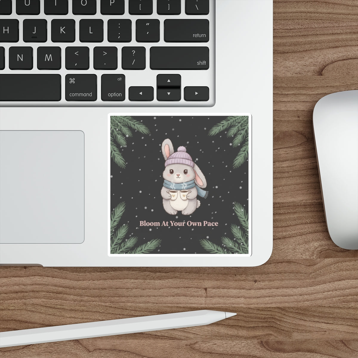 Bunny Die-Cut Sticker – Bloom at Your Own Pace
