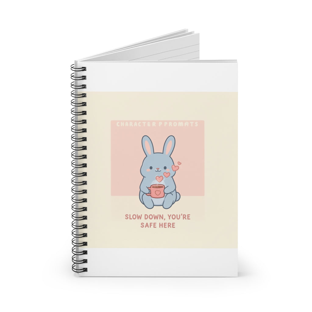 SLOW DOWN, YOU’RE SAFE HERE Spiral Notebook