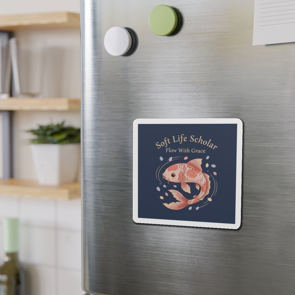 Koi Die-Cut Magnet – Soft Life Scholar Flow With Grace