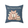 Kitsune Square Pillow – Your Potential is Endless