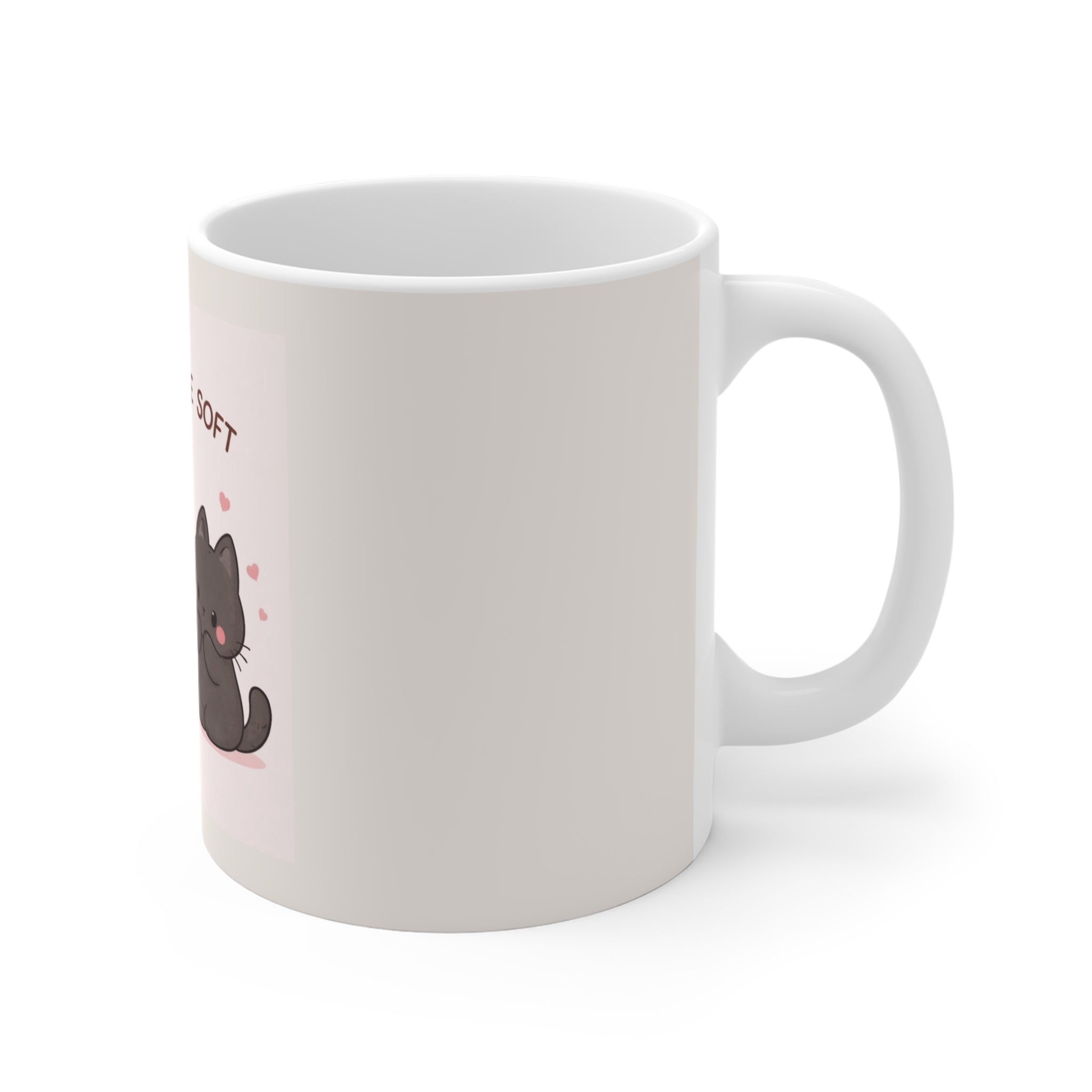 "LOVE CAN BE SOFT" Black Cat Mug | College Girl Gift | Fashion | KayKay Classics