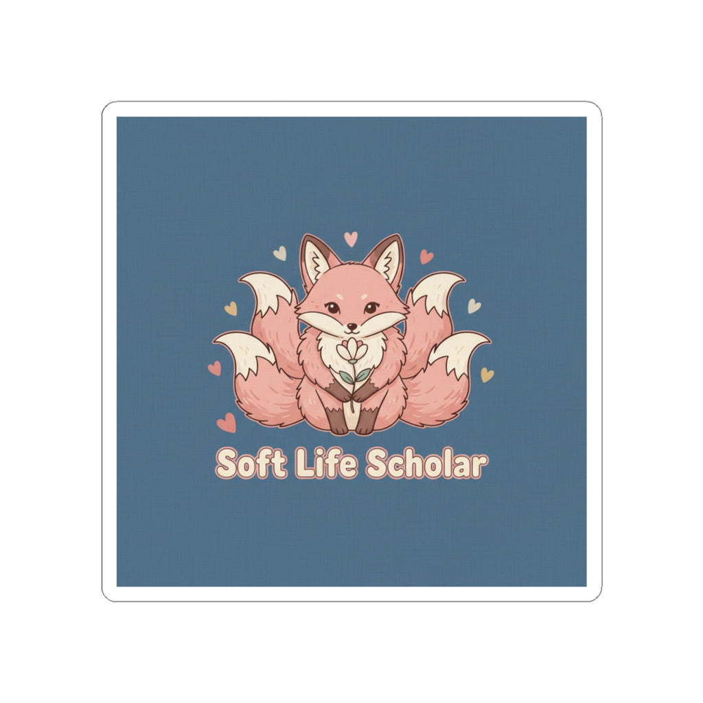 Kitsune Kiss-Cut Sticker – Soft Life Scholar