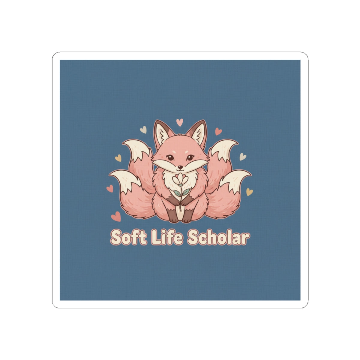 Kitsune Kiss-Cut Sticker – Soft Life Scholar