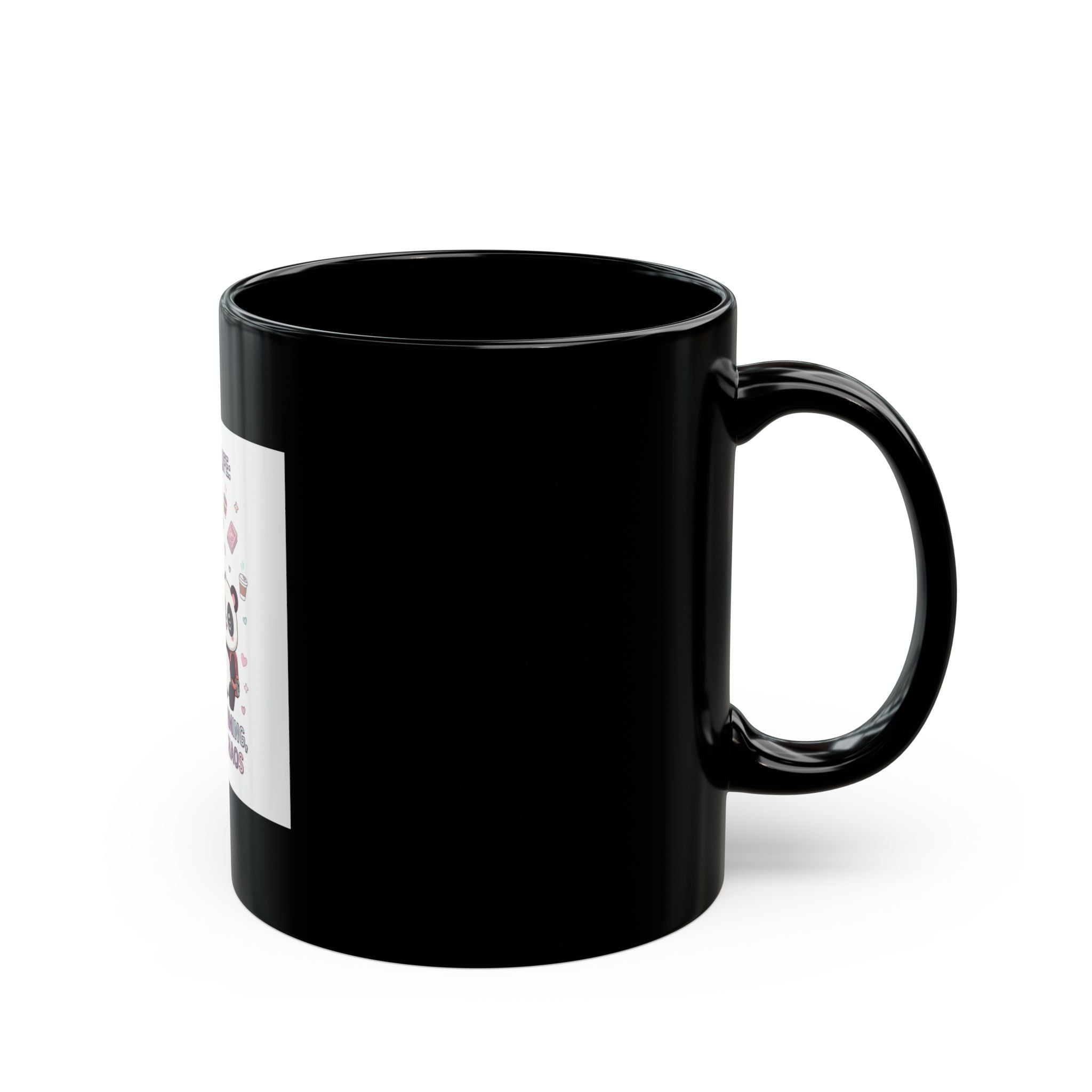 COLLEGE LIFE: COFFEE, CRAMMING, AND CUTE CHAOS Black Mug 11oz