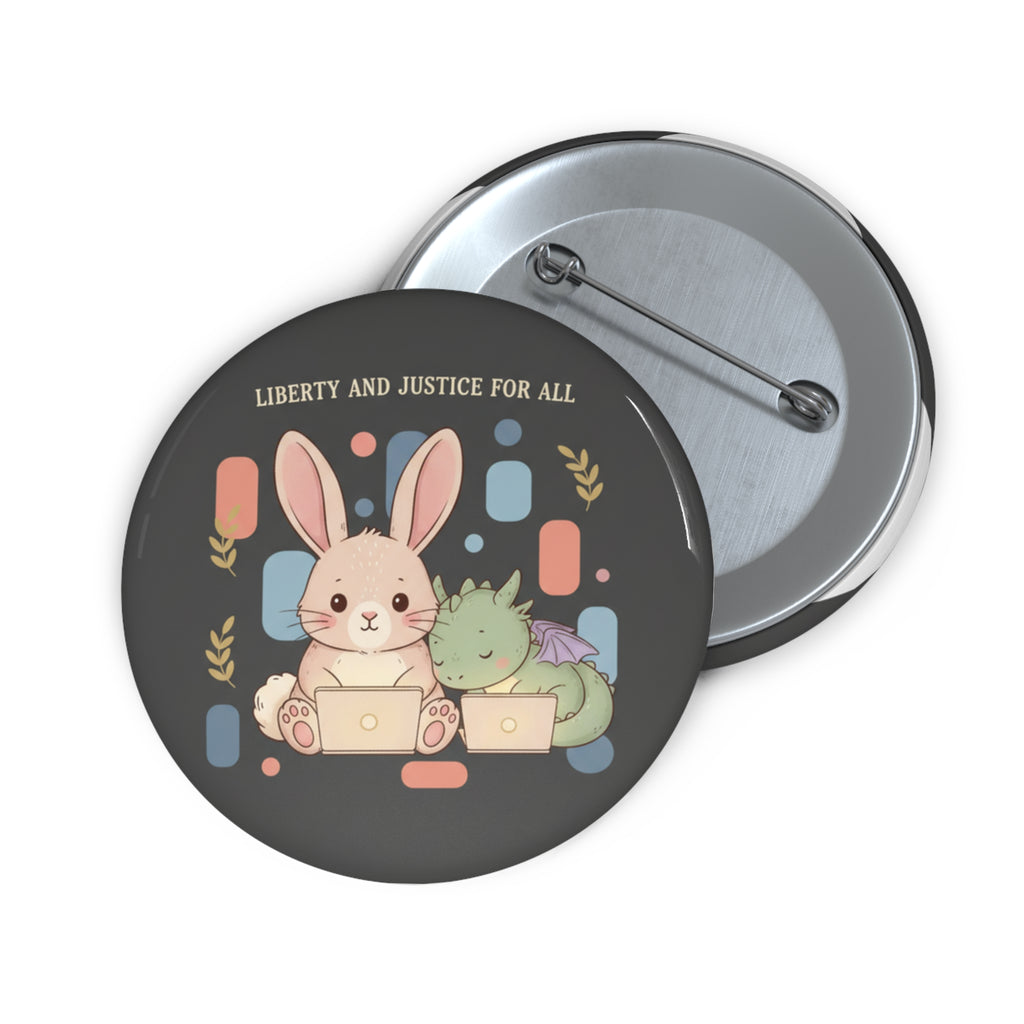 Dragon Pin Button – Liberty and Justice for All