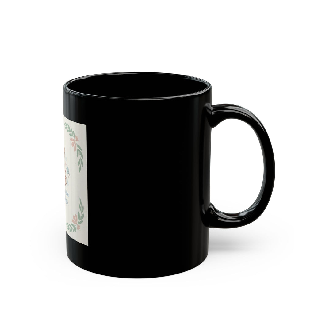 Library Days Are The Best Days Rabbits Black Mug 11oz