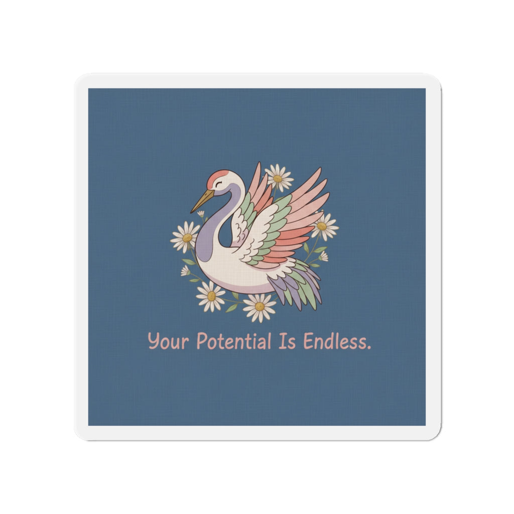 Crane Die-Cut Magnet – Your Potential is Endless