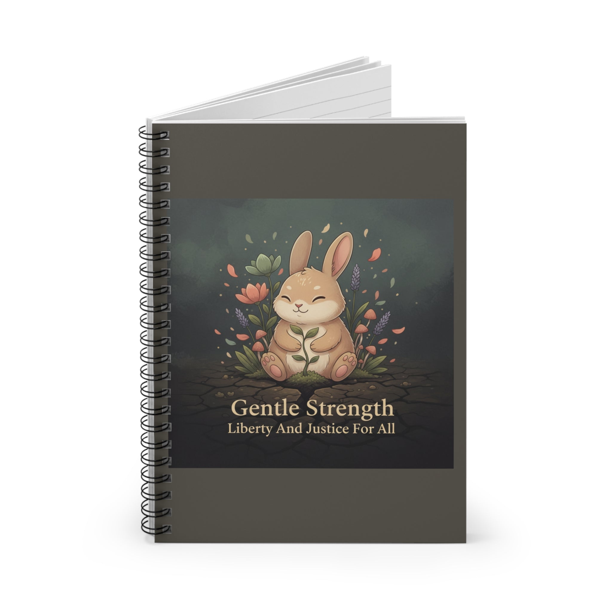 Bunny Spiral Notebook – Gentle Strength Liberty and Justice for