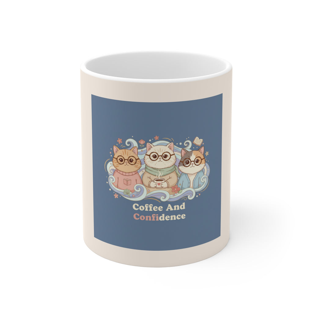 Cats With Glasses Mug 11oz – Coffee and Confidence