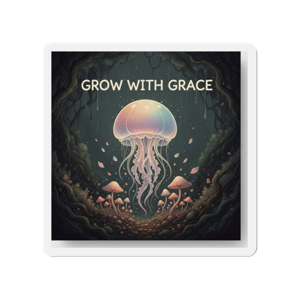 Kawaii Jellyfish Die-Cut Magnet – Grow With Grace
