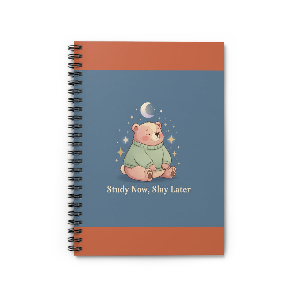 Bear Spiral Notebook – Study Now Slay Later