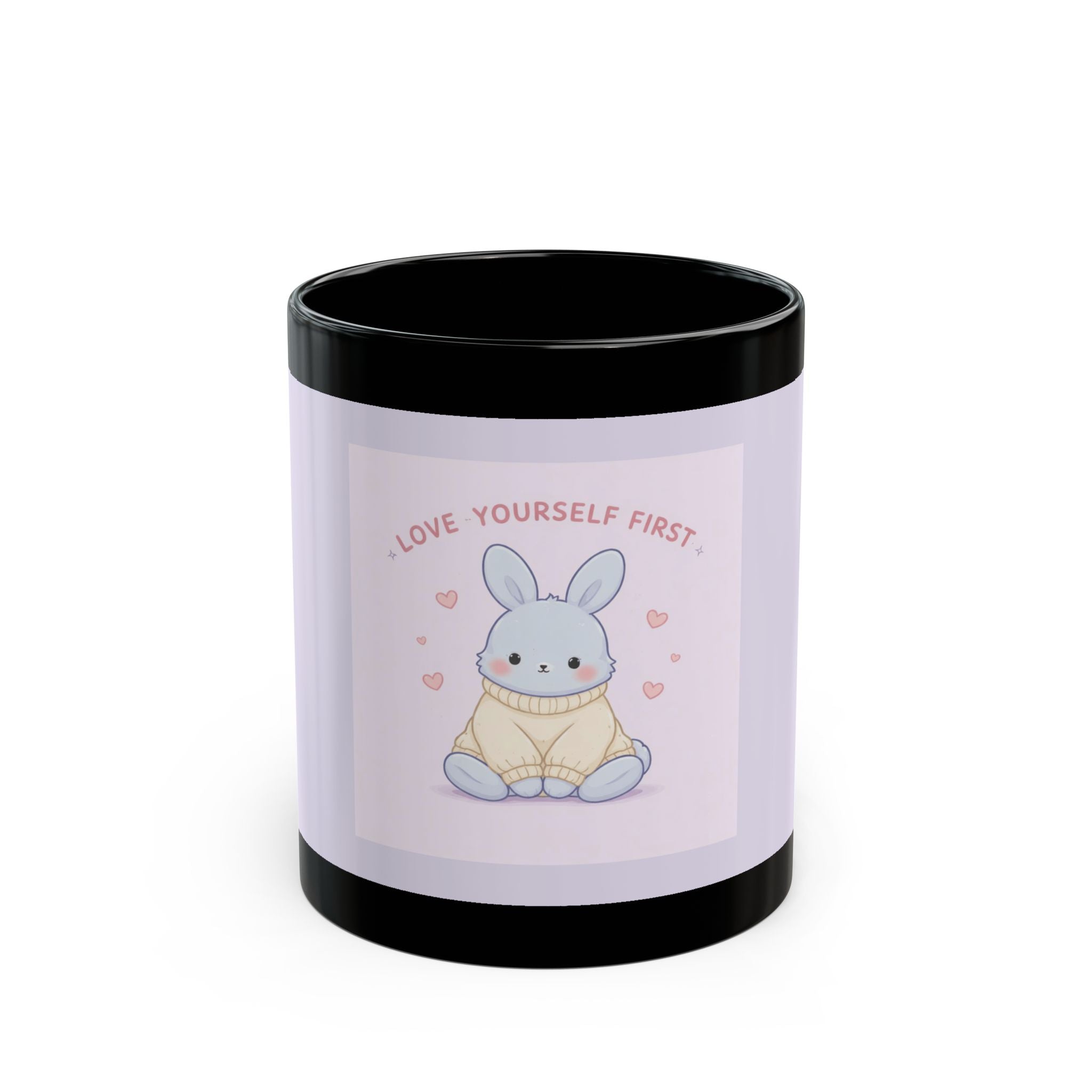 "LOVE YOURSELF FIRST" Black Cat Black Mug | College Girl Gift | Fashion | KayKay Classics